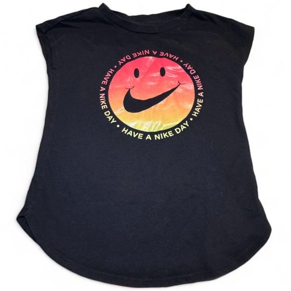 😃 Nike Black “Have A Nike Day” short sleeve - Girl’s size 6 😃 - Picture 1 of 3
